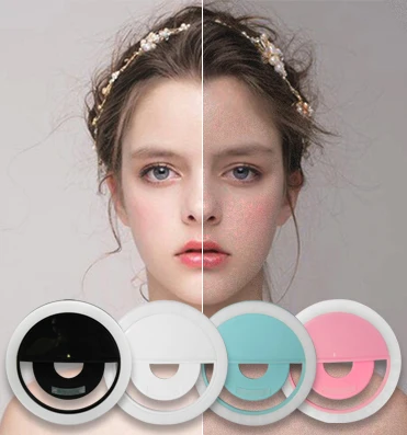NEON-GLO Led Camera Round Ring Flash Fill Light Selfie  Mobile Phones Case Holder Phone Ring Light