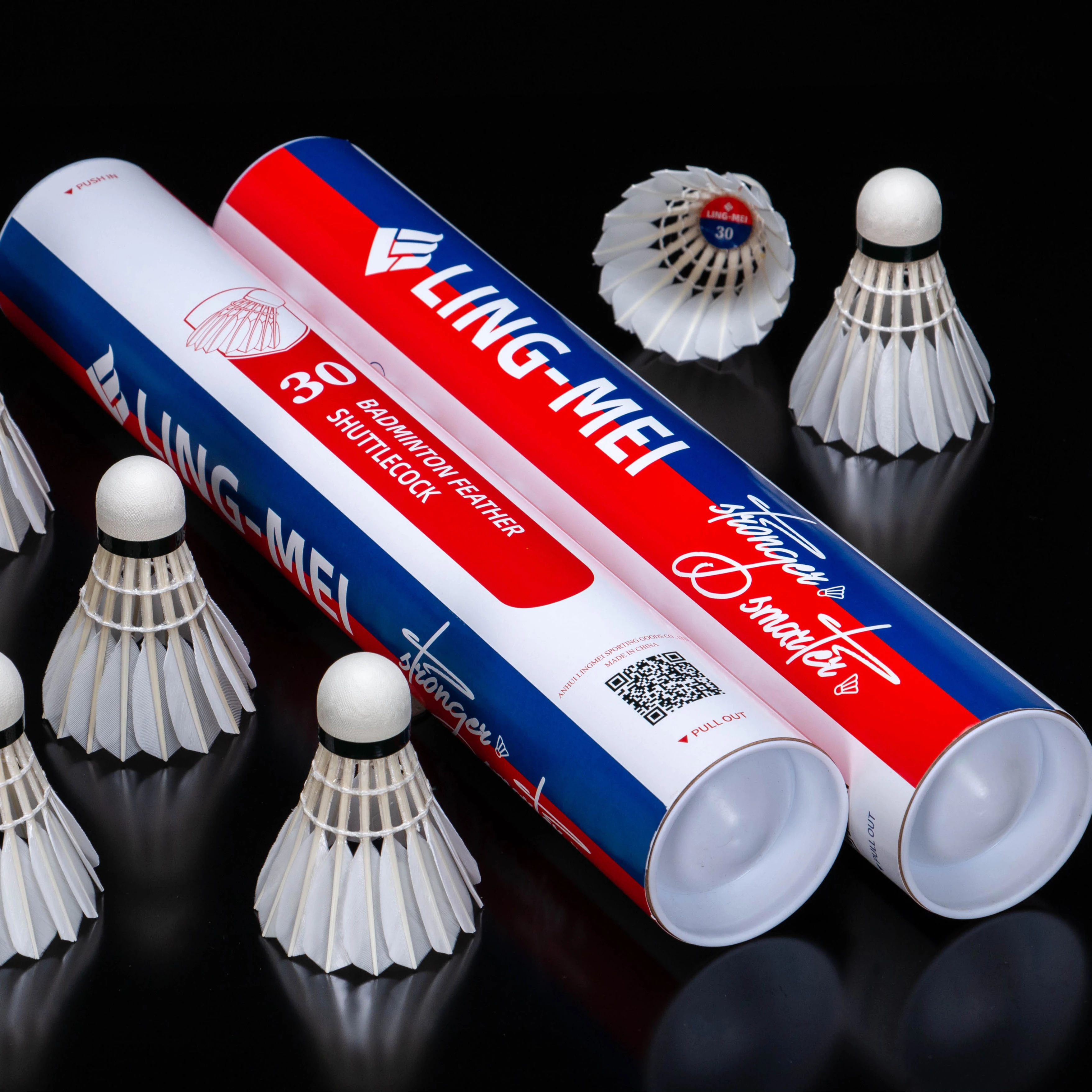 Hot Sales to Japan Korea Malaysia Best quality Best Price Sufficient Stock Badminton Shuttlecock Goose Duck Feather LINGMEI-30