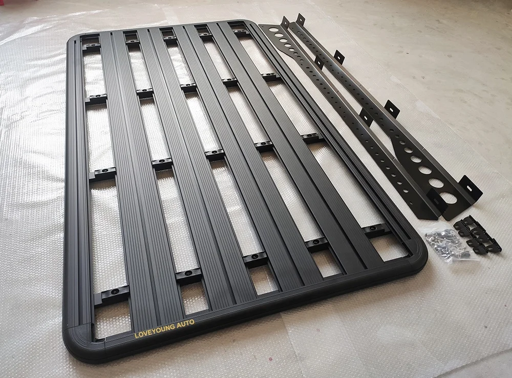 High Quality Aluminum profile roof rack for car Flat Roof Basket Carrier Rack for LC 300