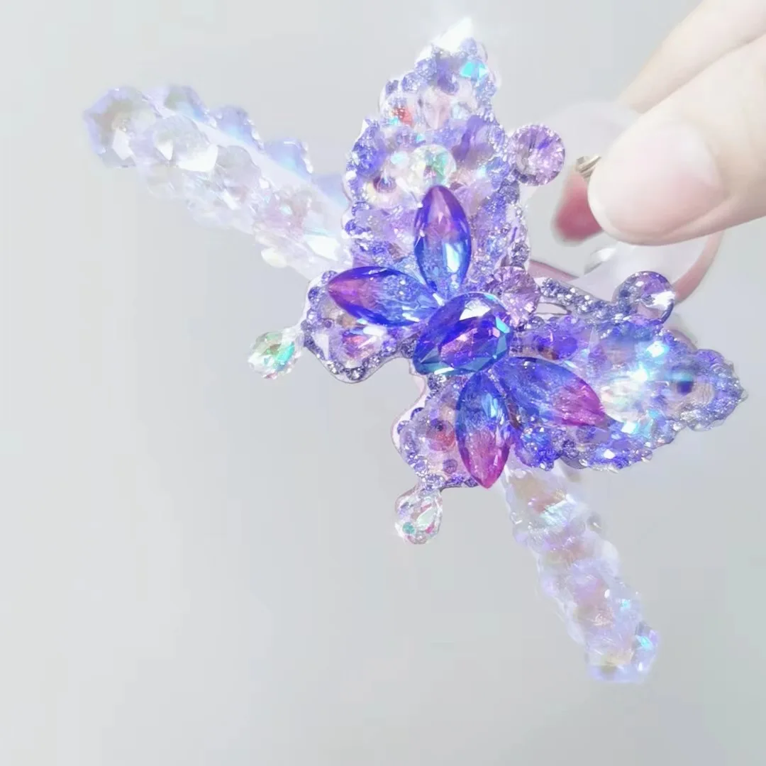 New Korean Women Hair Claw Hair Clip Flower Rhinestone Large Grab High-end Luxury Headwear Hair Accessories