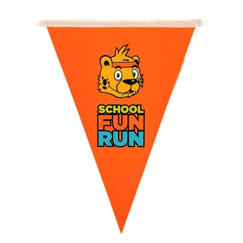 Wholesale Custom PVC Triangle Flag Polyester Fabric Printed Logo Hanging Triangular Flag for Outdoor Camp Business Decoration