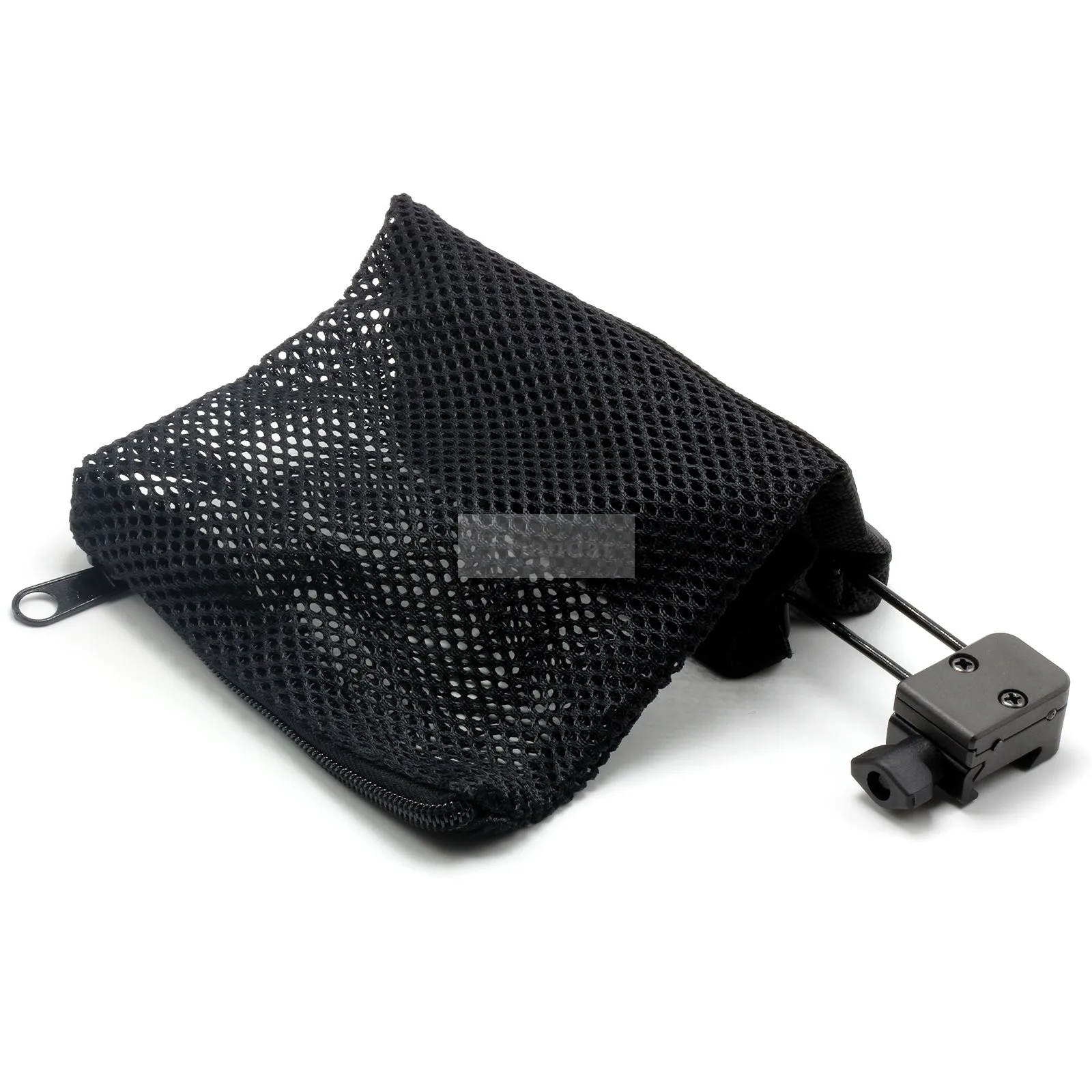 
AR-15 Ammo Brass Shell Catcher Mesh Trap Zippered Closure Nylon Tactical Bag for 20mm Rail 