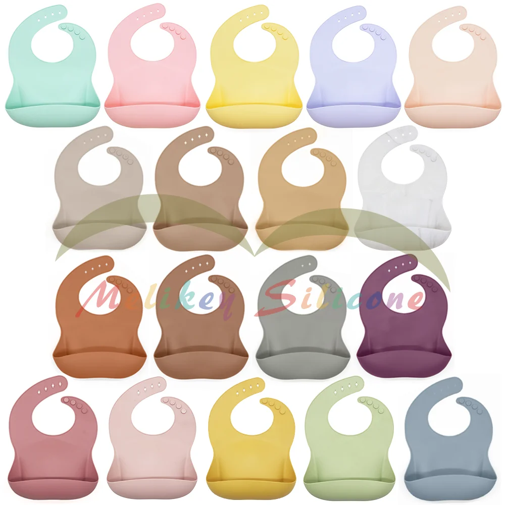silicone baby feeding set bowl with spoon lfgb cute adult silicone baby teething feeding bib waterproof packaging with catcher