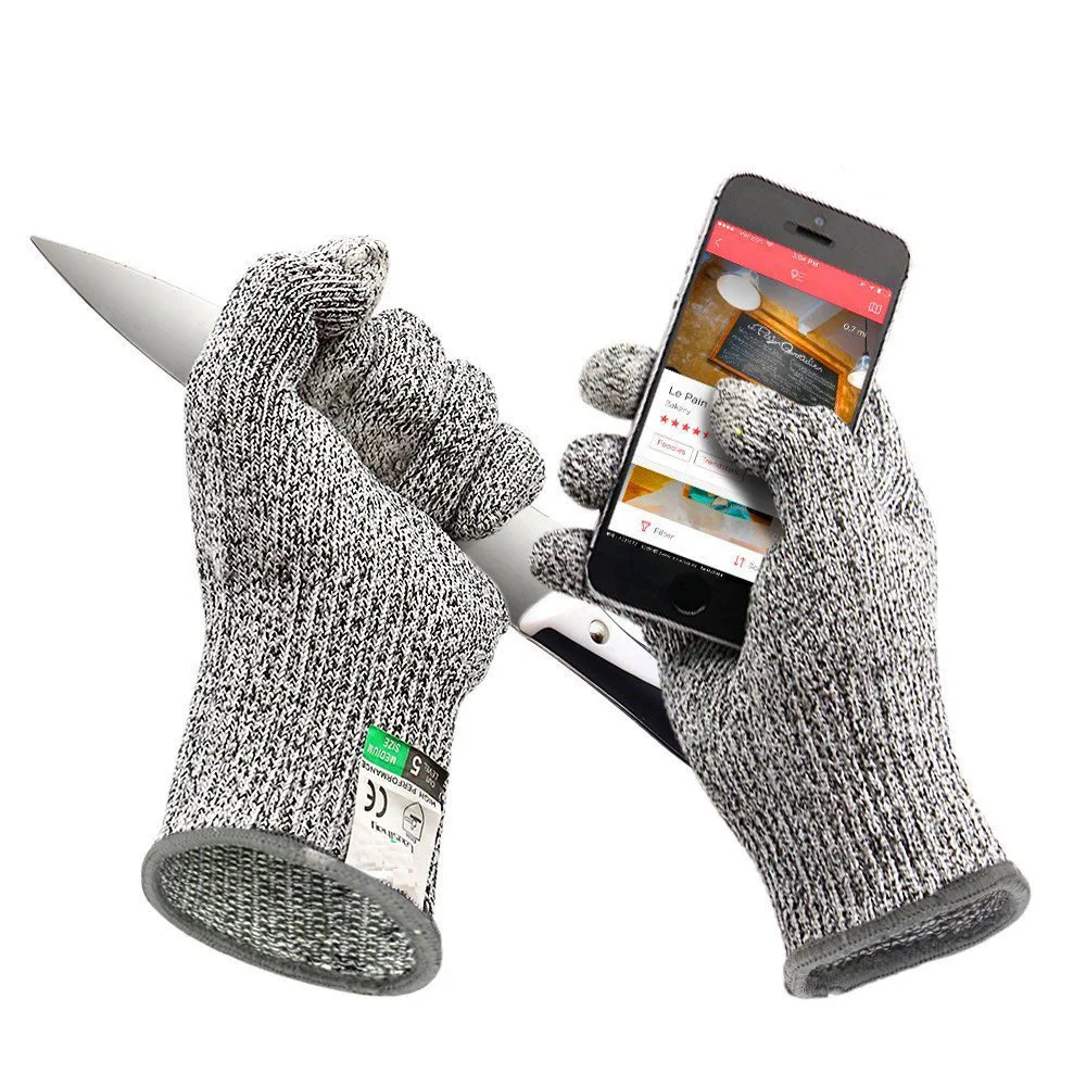 Machine Needle Seamless Knitted Gants PPE Cut Resistant Glove PU Coated For Industrial Use Anti Cut Work Safety Construction Luv