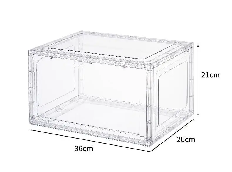 High Quality Transparent Plastic Shoe Case Storage Box Foldable Functional Design for Office Use Fabric Paper Metal Materials