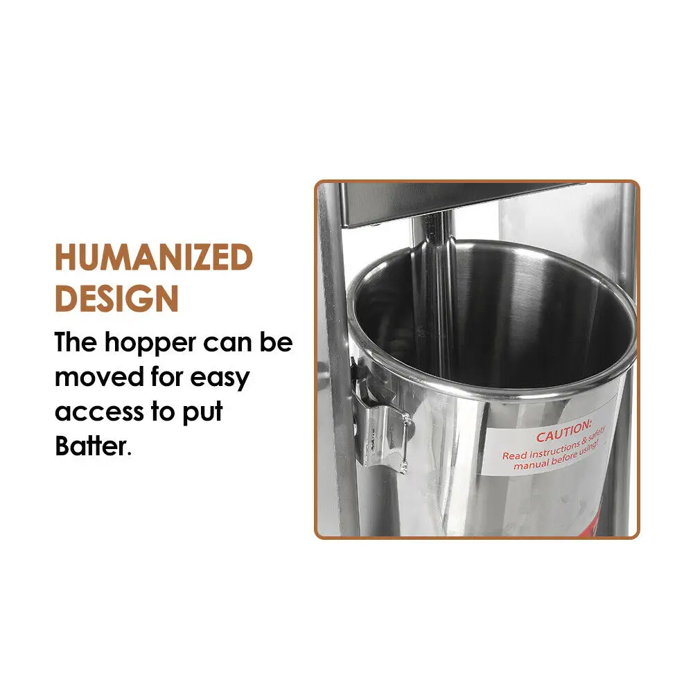 maquina de churros 10 Liter spain manual churros maker machine with 5 sets of mold