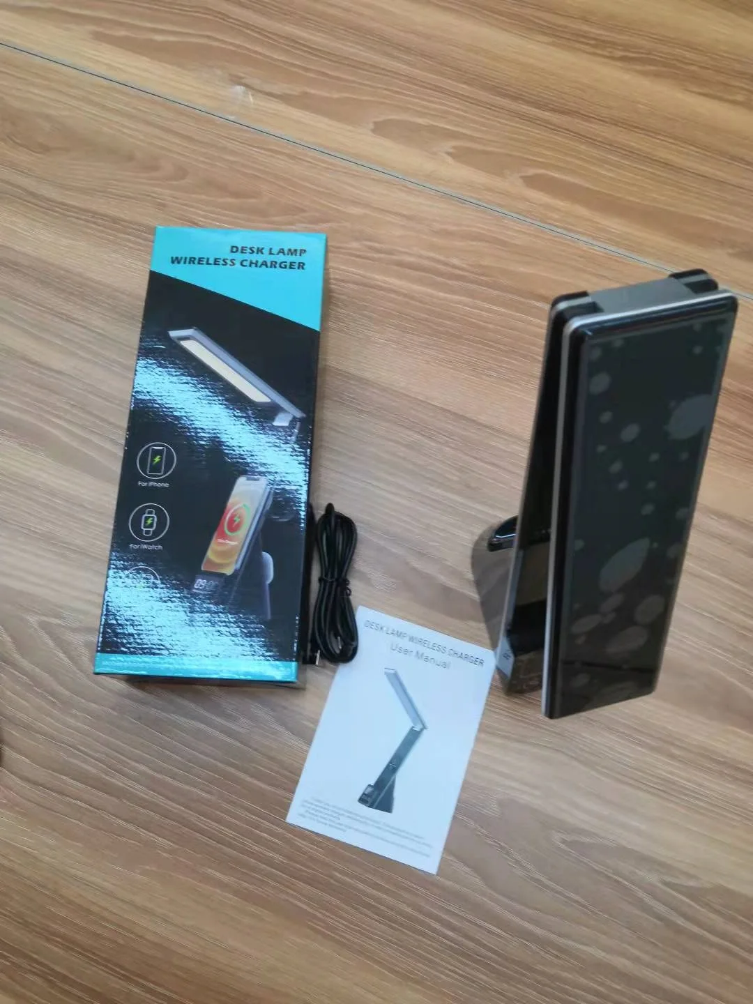 Беспроводное зарядное устройство для Iphone 4 в 1 дизайнерская Светодиодная настольная лампа с сенсорным управлением прикроватного столика чтения кабинета умная обучения защита глаз