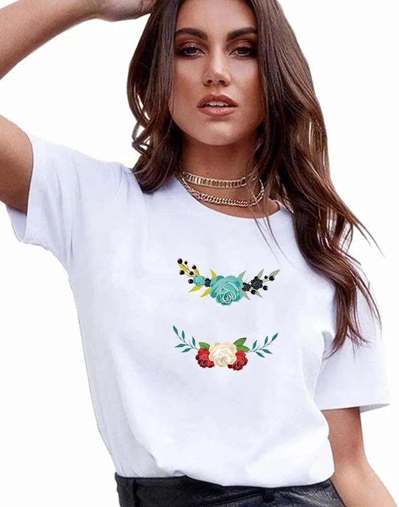 Flower Iron on Sticker Heat Transfer Patches 10 PCS Appliques Decals for T-Shirt Jeans Backpacks Jackets Dress Clothing Art