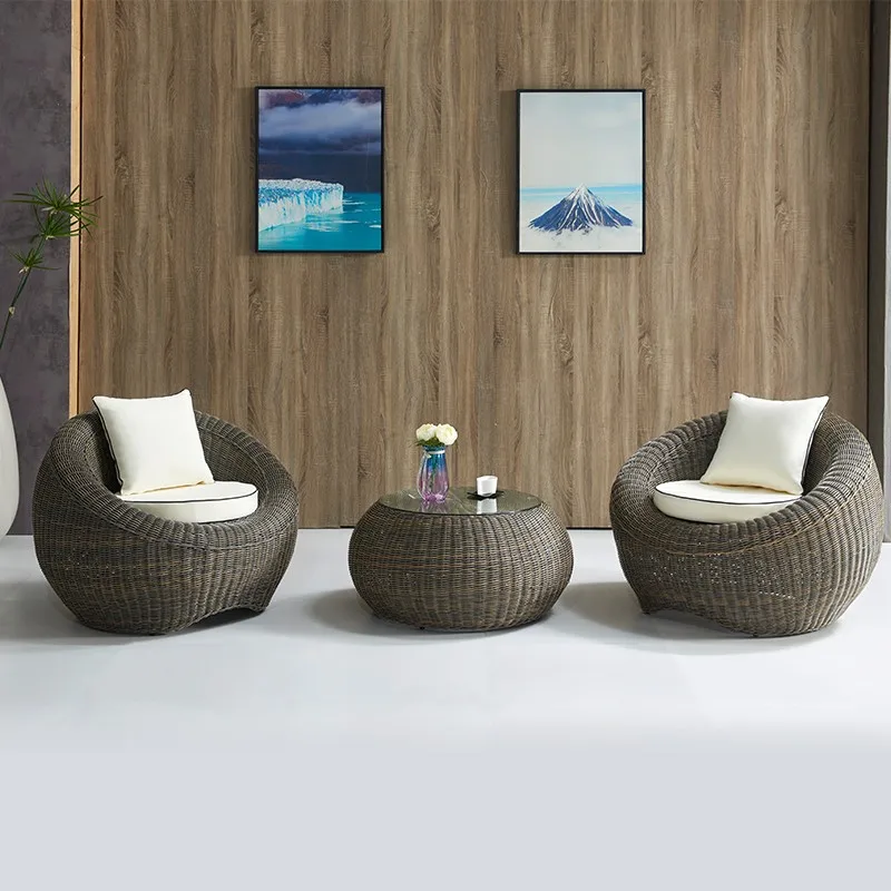 Outdoor Durable PE Rattan Sofa Set Woven Garden Terrace Courtyard Rattan  Leisure  Table Chair for outdoor Furniture