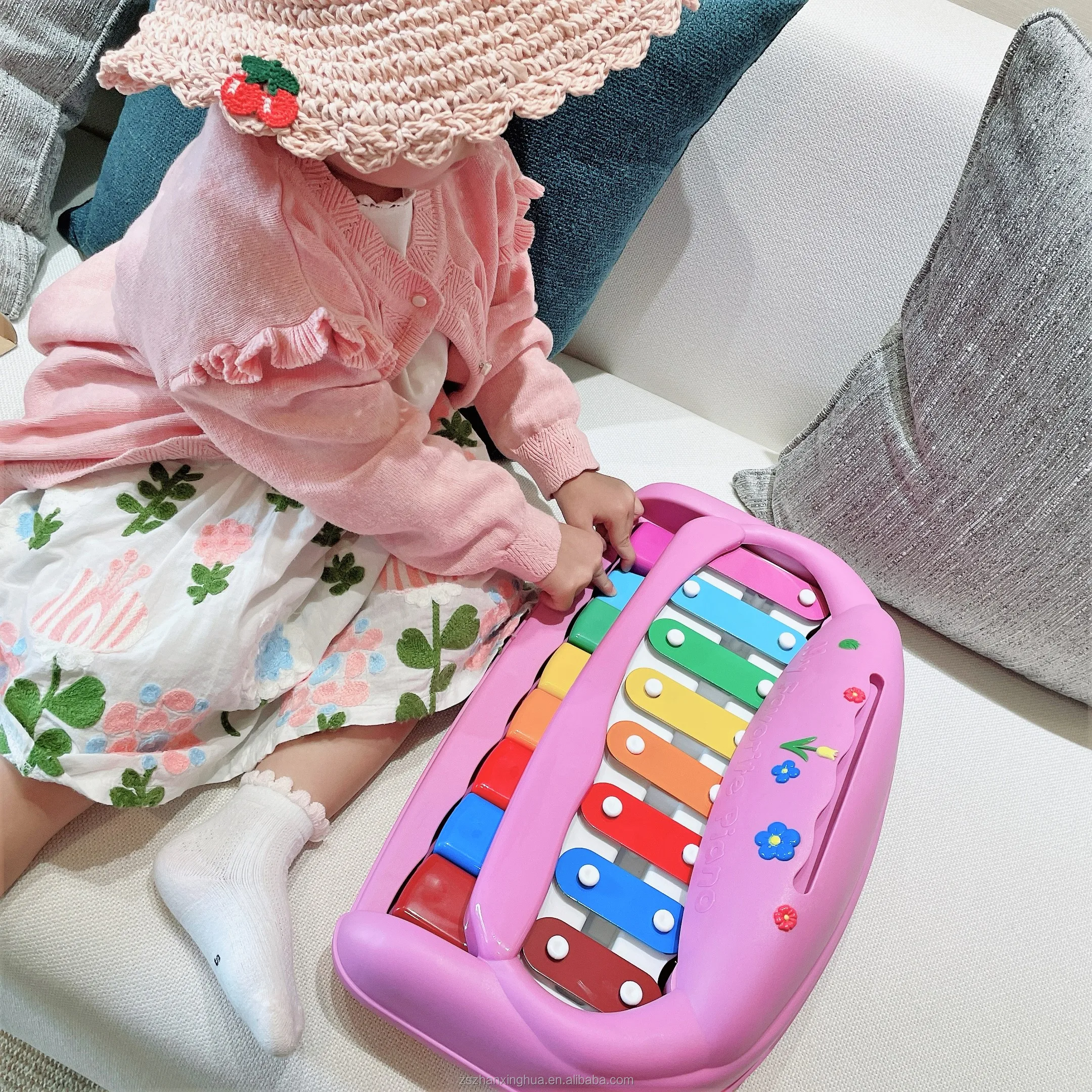 Popular multi-functional purple flower karaoke educational story Toy for kids musical learning baby toy