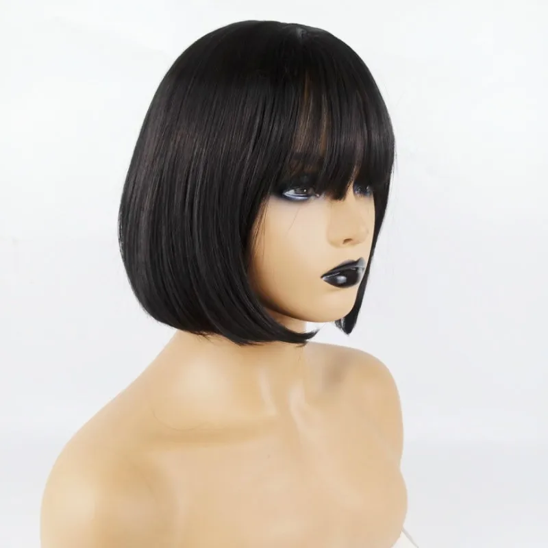 Wig Bobo Wig Female Qi Bangs Bo Bo Bo Short Straight Hair Chemical Fiber Vickers  hair  hot selling products 2024