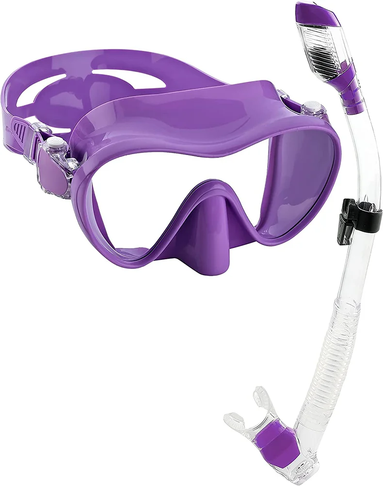 Snorkelling Mask Adult & Junior Wide View Snorkel Mask Easy Adjustable Strap Mask for Diving Snorkelling and Swimming