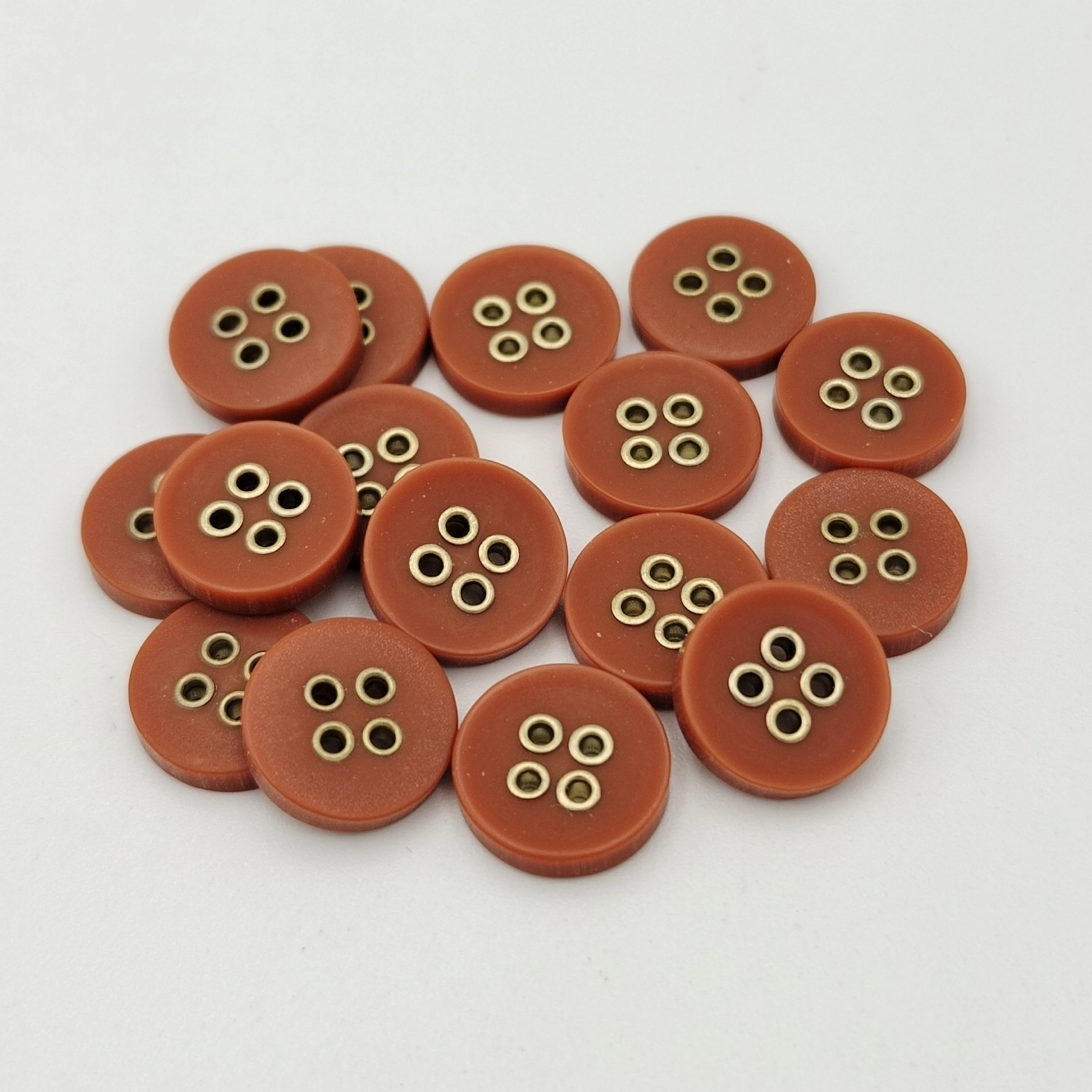 Hot Sale Customer Designer Resin Button With Metal Eyelet Holes Shirt Fashion Combined Buttons