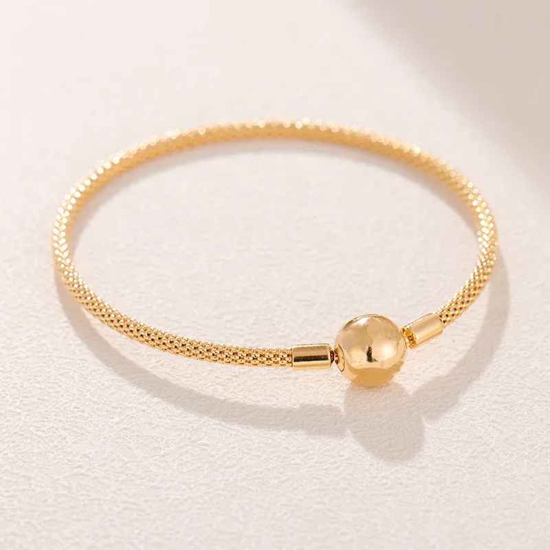 
925 sterling silver Rose gold Wire charms bracelets fit pandora charms women DIY Jewelry 