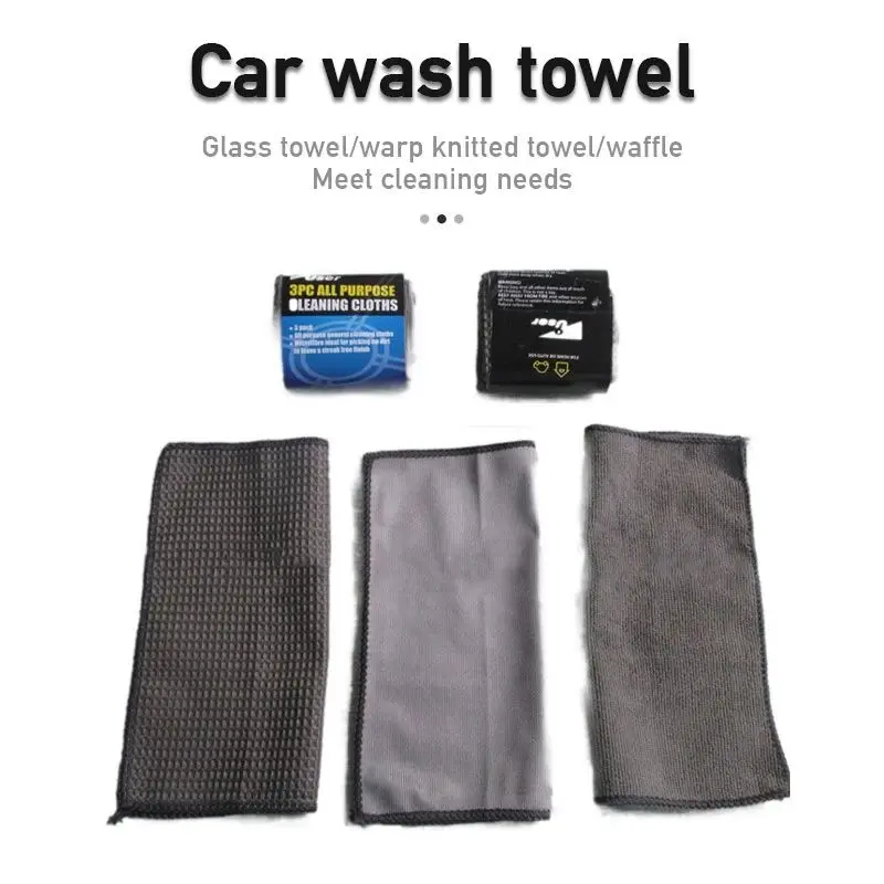9PCS microfiber towels set auto detailing washing tools set car wash cleaning kit