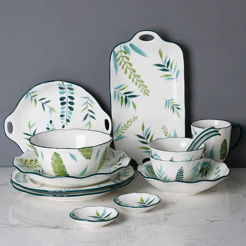 2021 new arrival wholesale price vajilla china dinnerset porcelain ceramic tableware for hotel and home usage