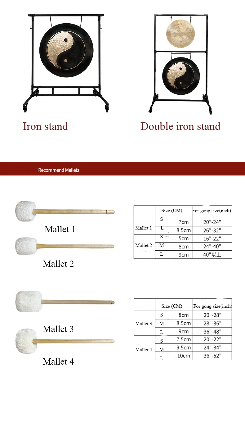 Raysen Professional Series Chau Gong 60 cm 24 inch High-quality Handmade Chinese Yin & Yang Series Gong  Gong