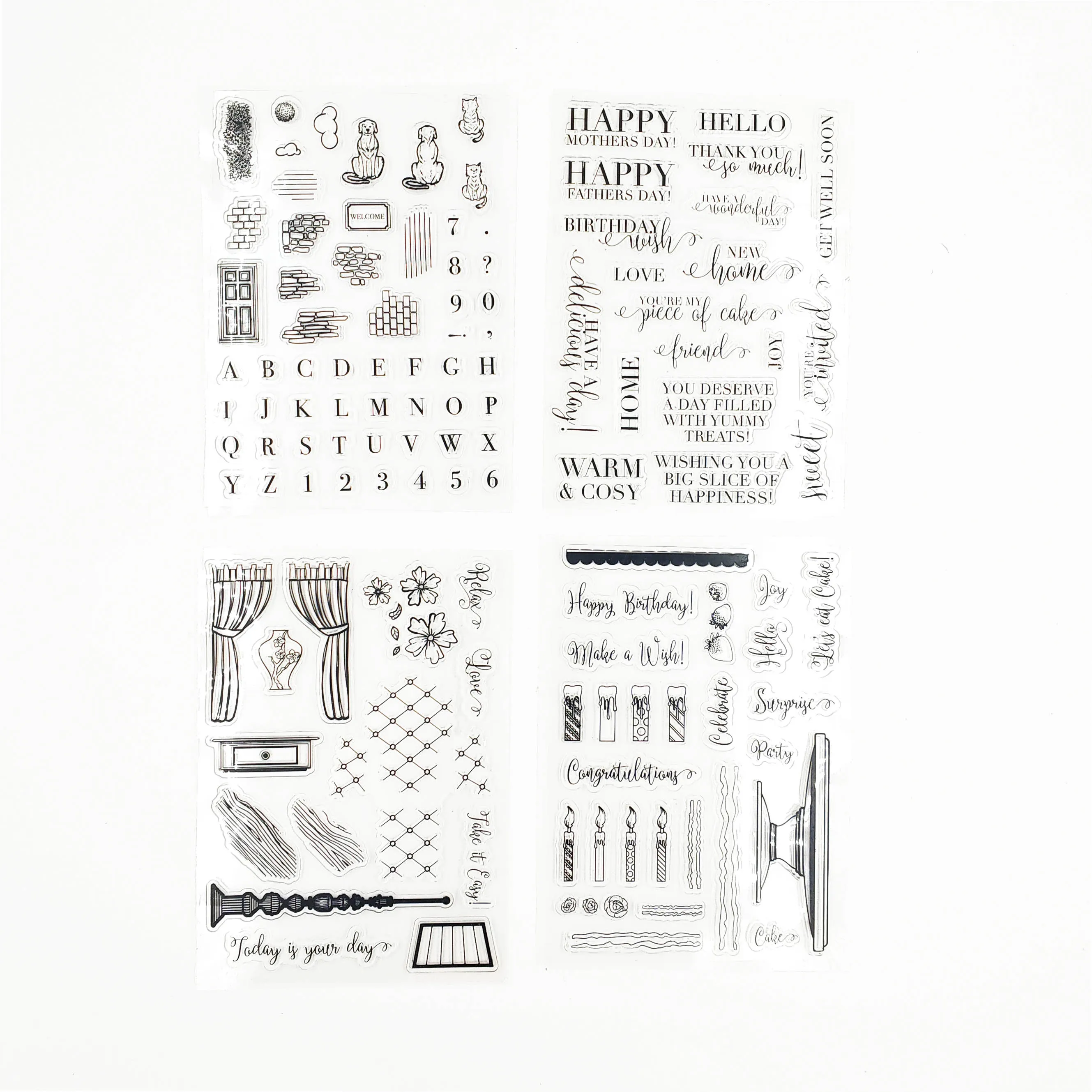 Высококачественные прозрачные силиконовые штампы для печати для открыток