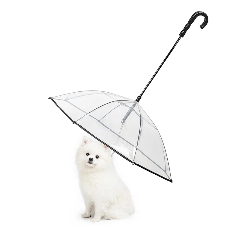 BR hot selling custom logo  rainproof pet dog cart umbrellas with leash in rainy days
