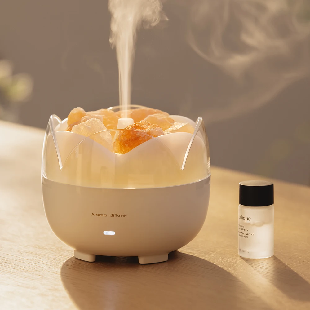 250ml Salt Stone Air Humidifier LED Lamp USB Essential Oil Diffuser Car Purifier Aroma Anion Mist Maker Oil Diffuser