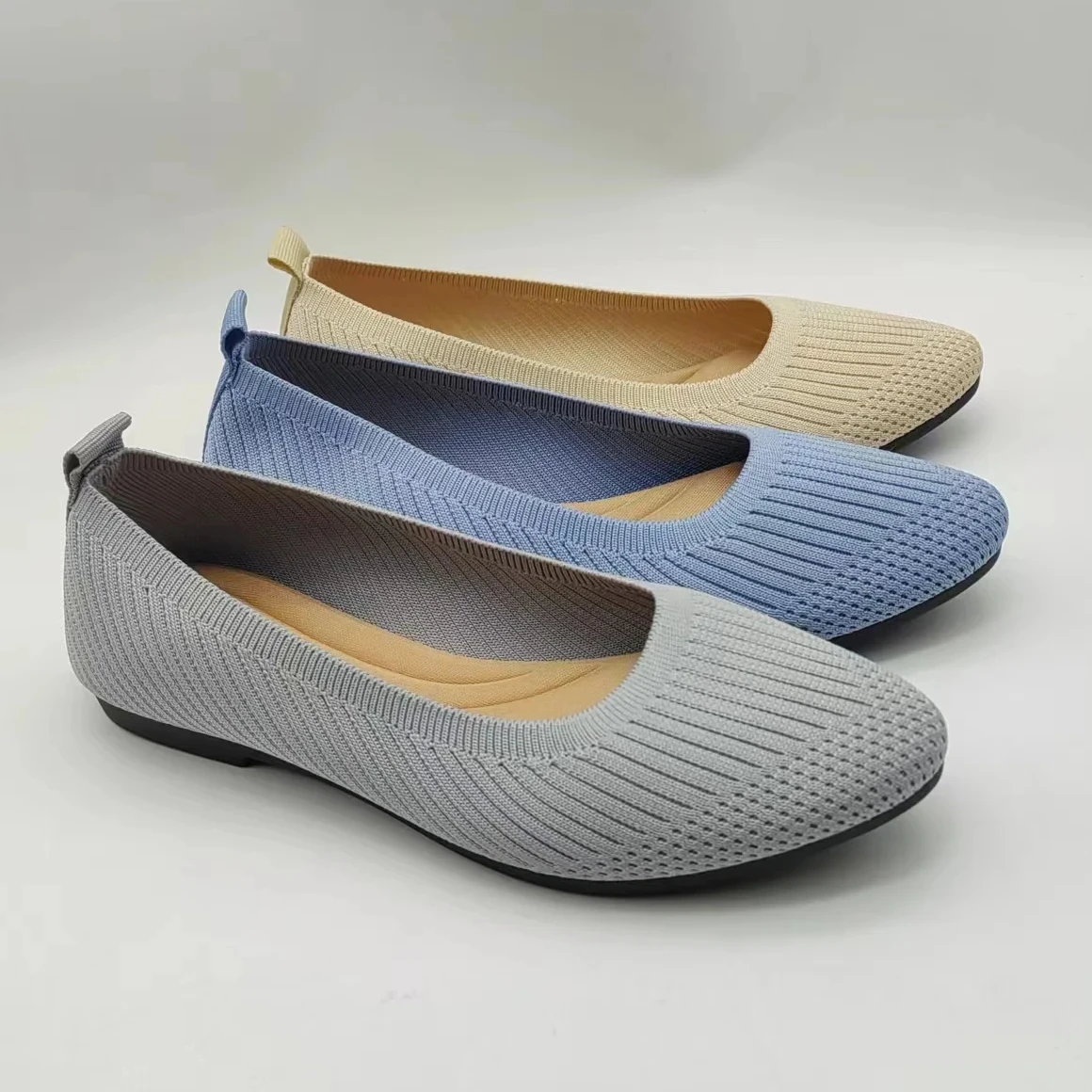 Women Round Toe Flats Shoes Ballet Flats shoes Comfortable White Green Flats for Women