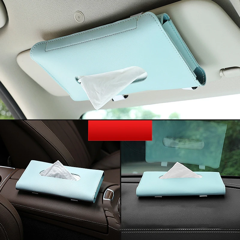 PU Leather Luxury Car Tissue Box Storage Box Decorative Hanging Tissue Box Holder