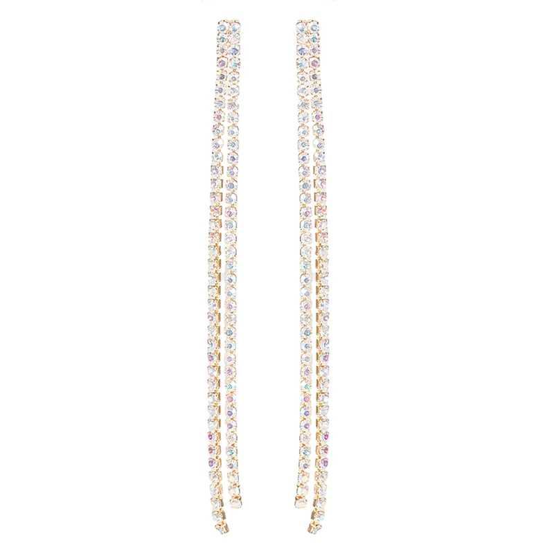 Super Long Silver Needle Diamond Tassel Retro Earrings Hot Selling Luxury Jewelry with Pearl for Wedding or Fashion Statement