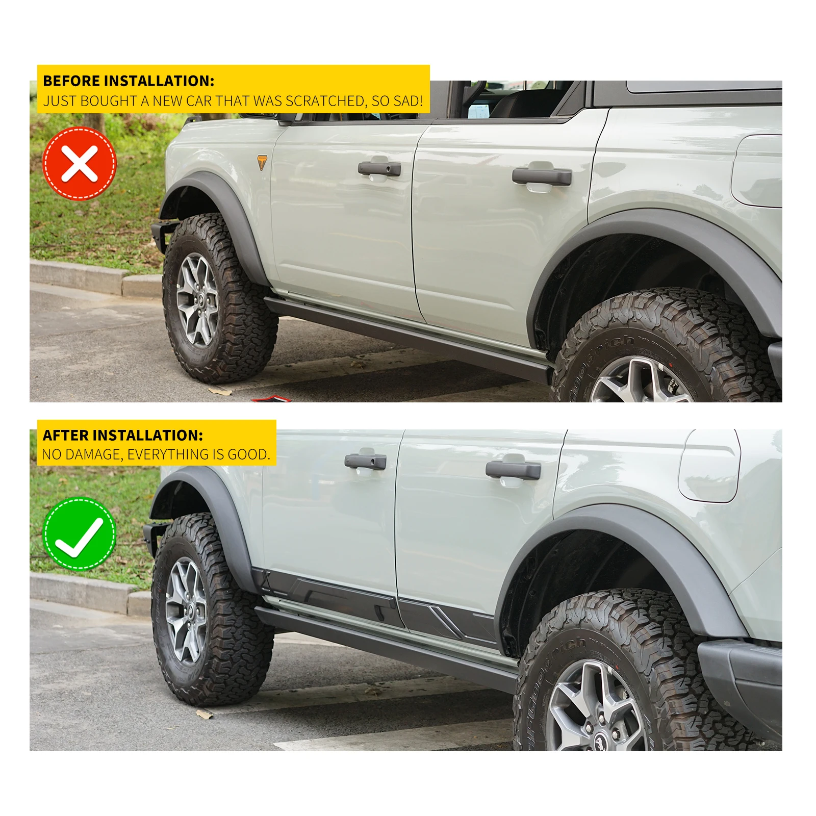 Архаические защитные накладки на автомобильные двери для Ford Bronco 4 2021 2022 боковая дверь защита входной от царапин полоса края