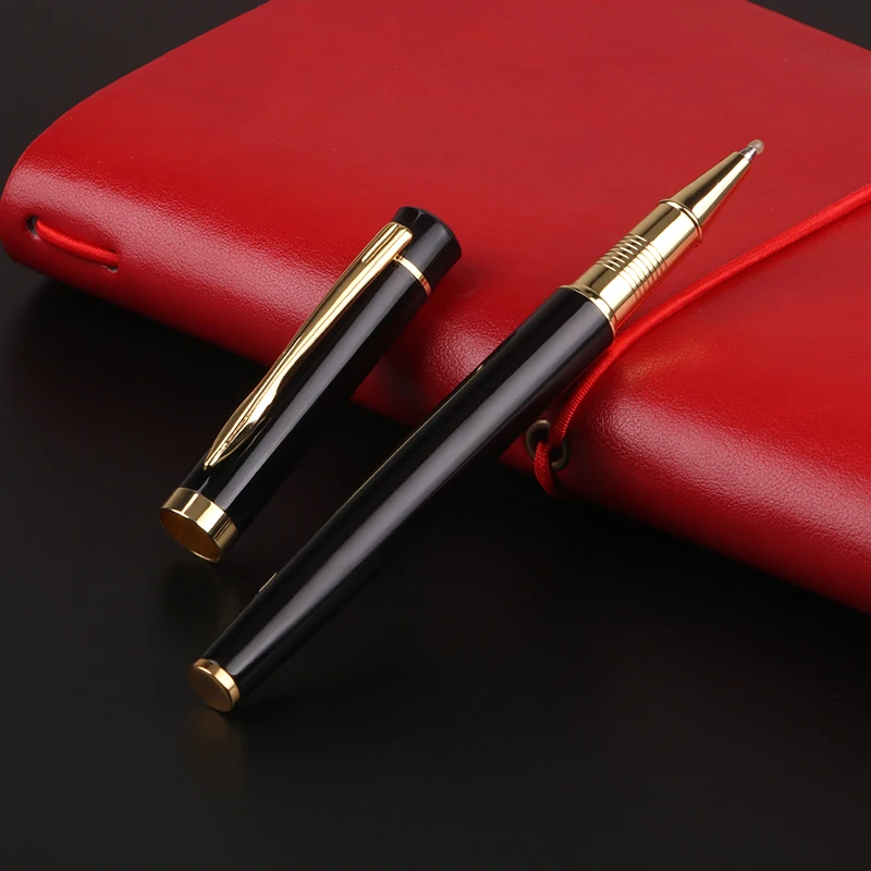 2024 Business Idea Business Promo Print Pen High Quality  Custom Logo Black Metal Luxury Roller Pen