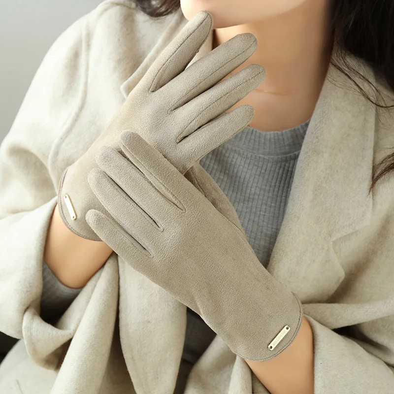 TOPKO High Quality Wind-proof Ladies Winter Warm Gloves Outdoor Driving Velvet Women Full Finger Female Thicken Gloves