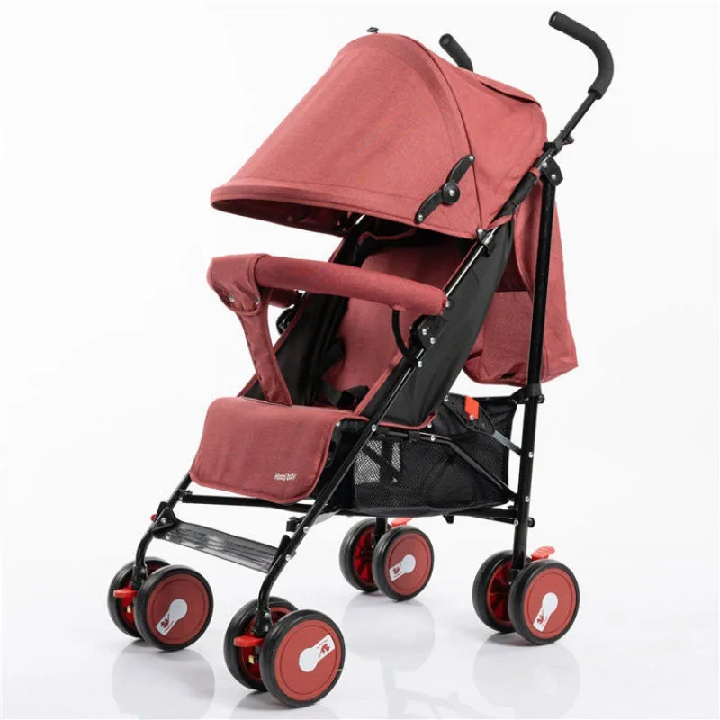 Baby stroller Lightweight one key folding seat three adjustment can sit and lie down 0-3 years old baby shock-proof stroller