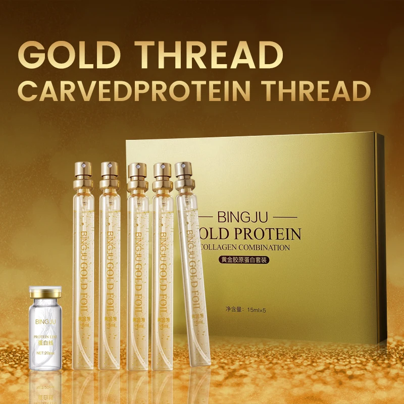 Absorbable gold hydrolyzed collagen thread for face lifting dissolvable collagen silk threads