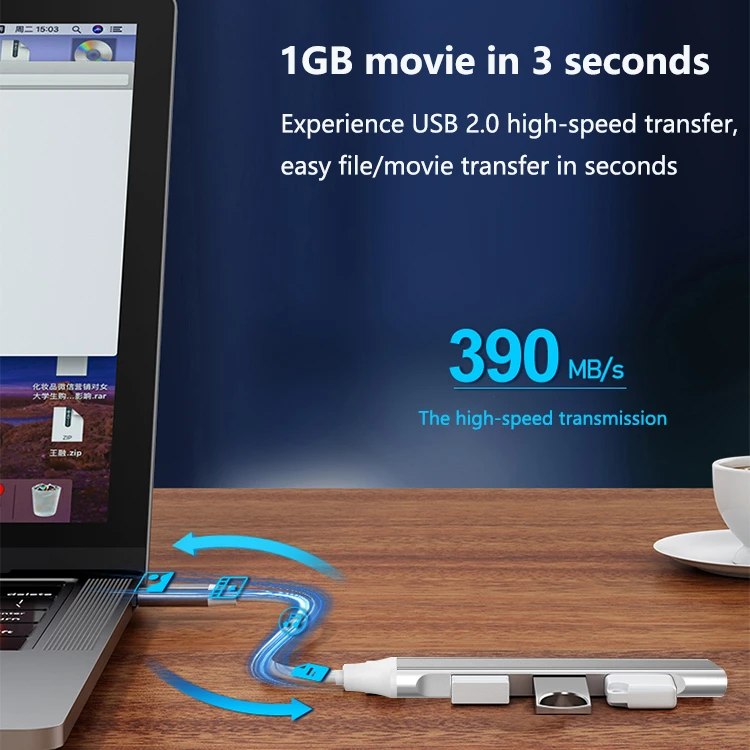 Multifunction laptop docking station 2.0 type c usb dock All in one hub 4 Port 2.0 hubs adapter