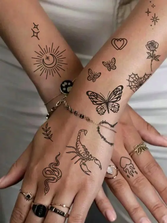 Custom  fingers Plant-Based Last 2 week Realistic Matte Finish Juice Semi Permanent Temporary Tattoo