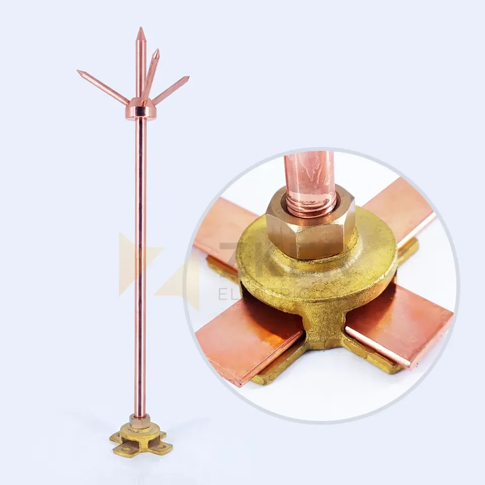 Lightning Rod Protection Air Termination Copper Air Rod Copper Lightning Arrester Rod For Lightning Protection & Earthing