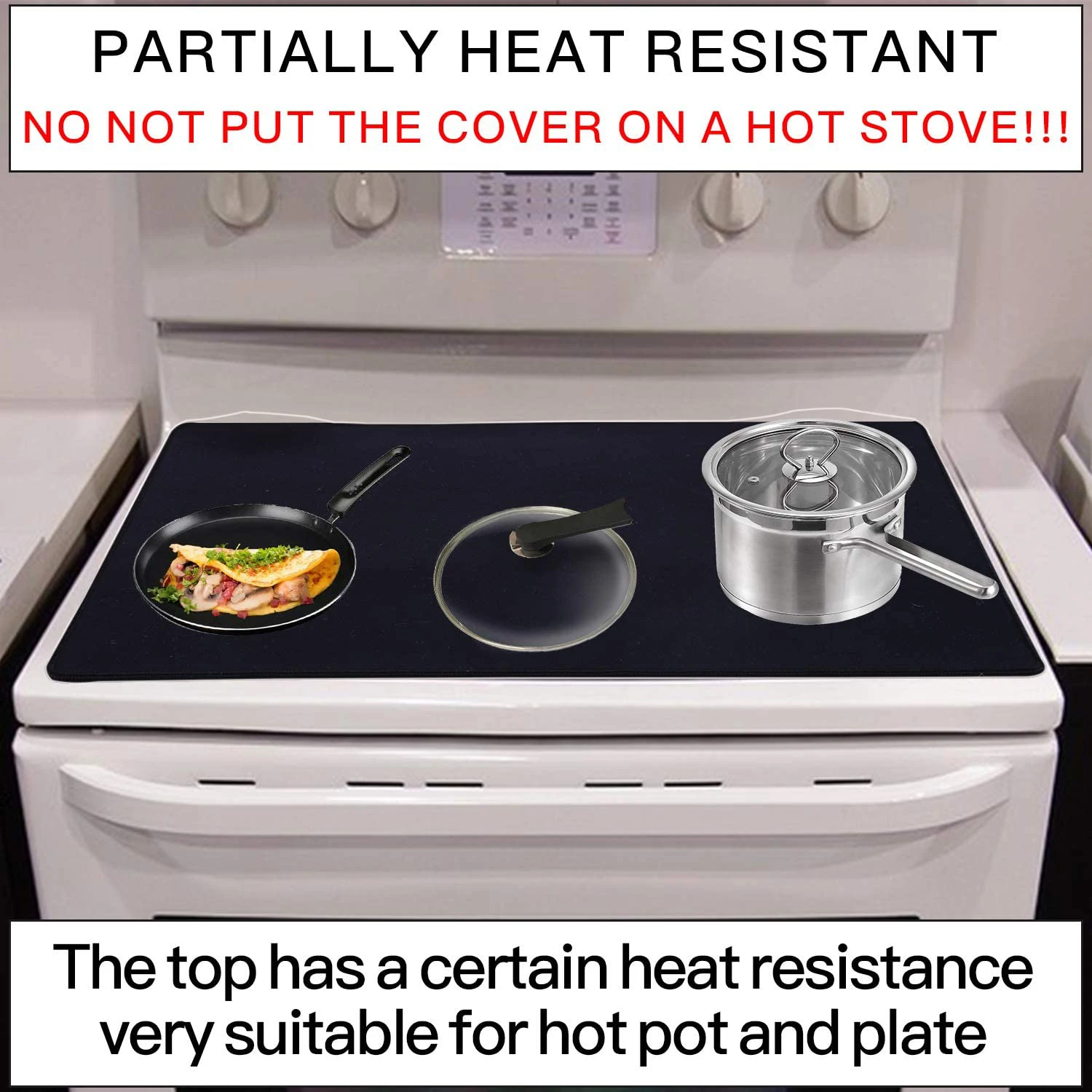 Premium Hob Protector Double-layer Anti-slip Reusable Electric Stove Top Liner LFGB Approved