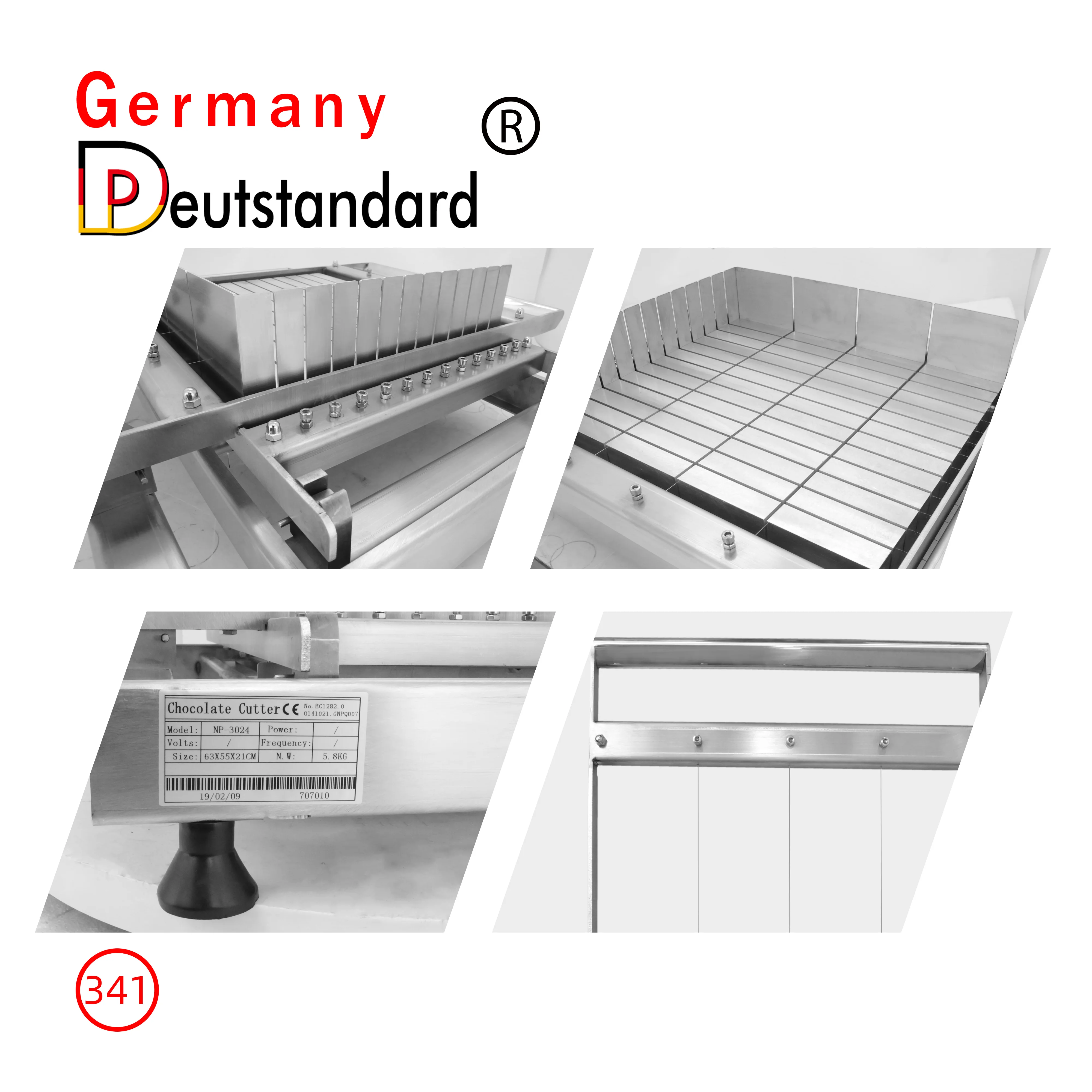 Германия Deutstandard ручная NP-341 машина для резки плитки шоколада с двумя ручками резак шоколадной гитары мусса торта конфет