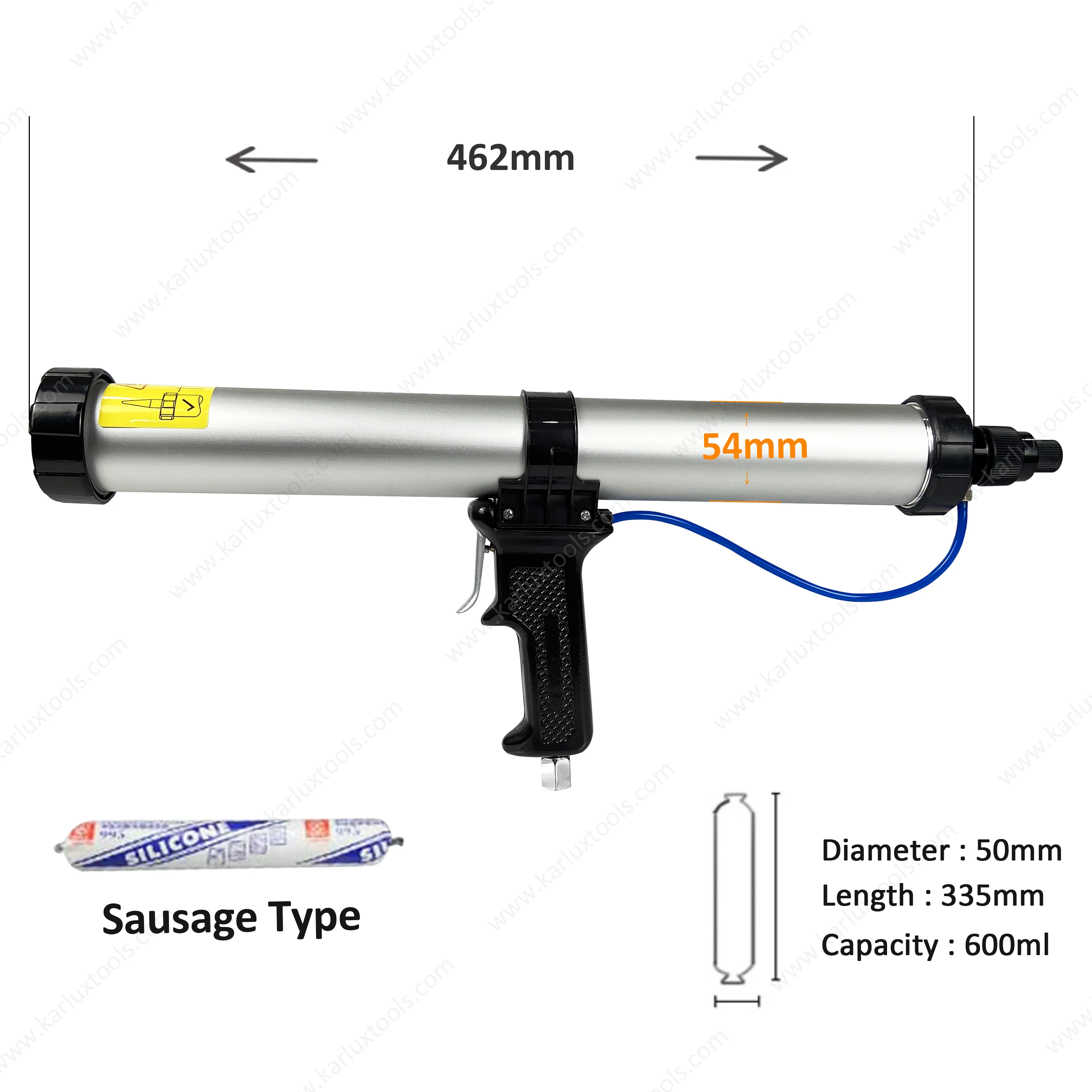 600ml Manufacturer Air Power Caulk Gun Cartridge Heavy Duty Pneumatic Applicator Professional Caulking Gun