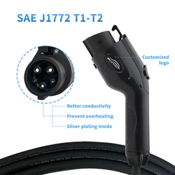 ev charger adapt manufacturer 32A 22Kw 3 Phase type2 to type2 electric car vehicle ev charging cable type 2