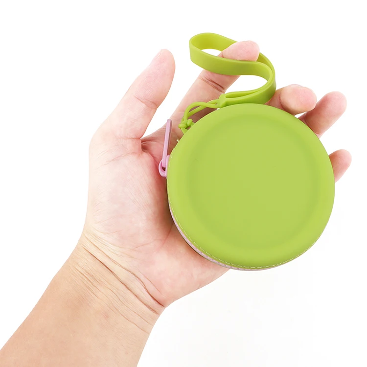 Wholesale High Quality Round Silicone Coin Pouch Customized LOGO coin pouch wallet Mini Wallet Zipper Small Coin Pouch