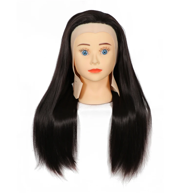 Joedir Synthetic Hair Training Manikin Head Mannequin Training With Hair For Hairdresser Hair Cut Braiding Training Head