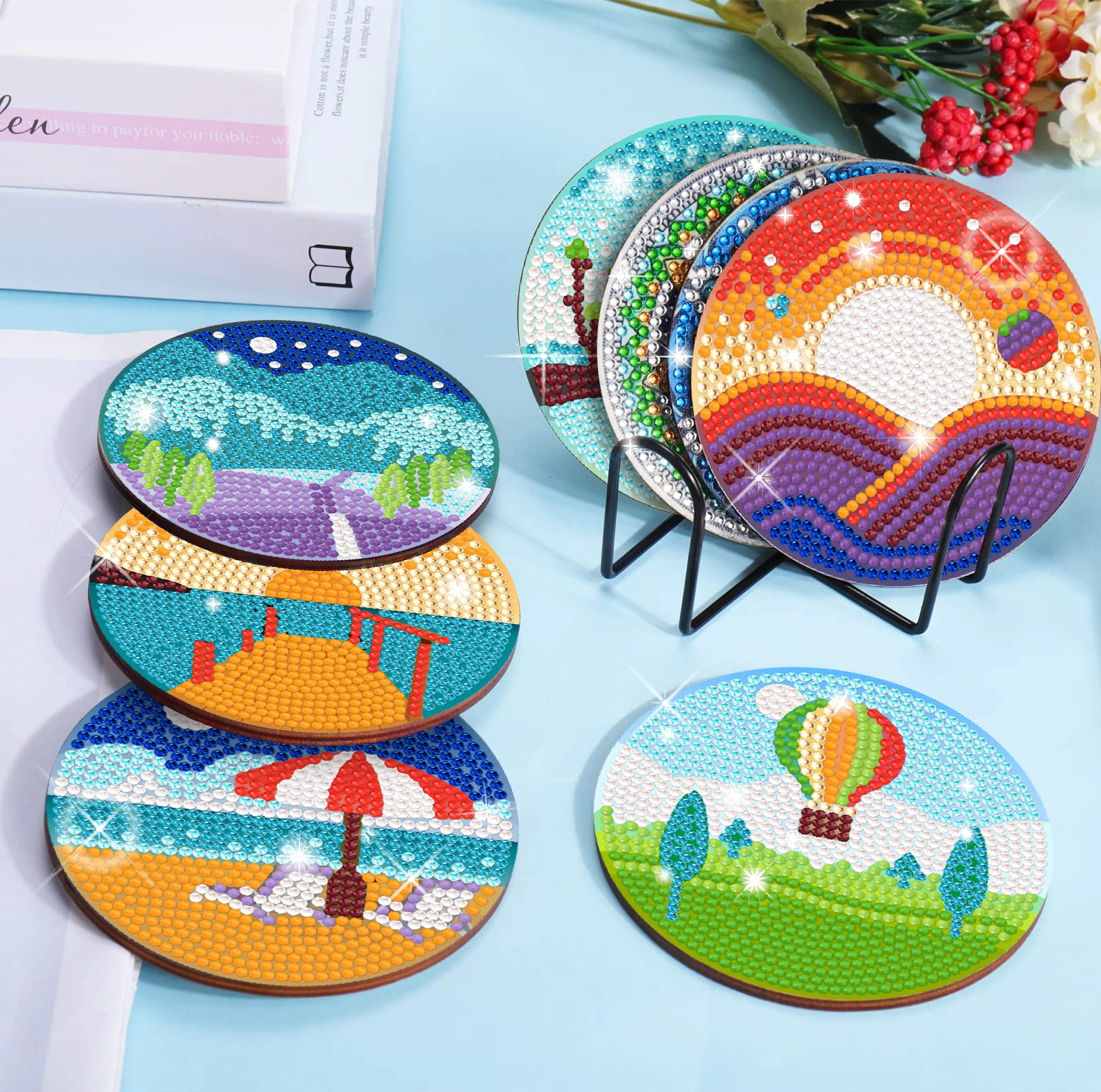 Diamond Painting Art DIY Diamond Living Room Home landscape design coaster Diamond painting coaster
