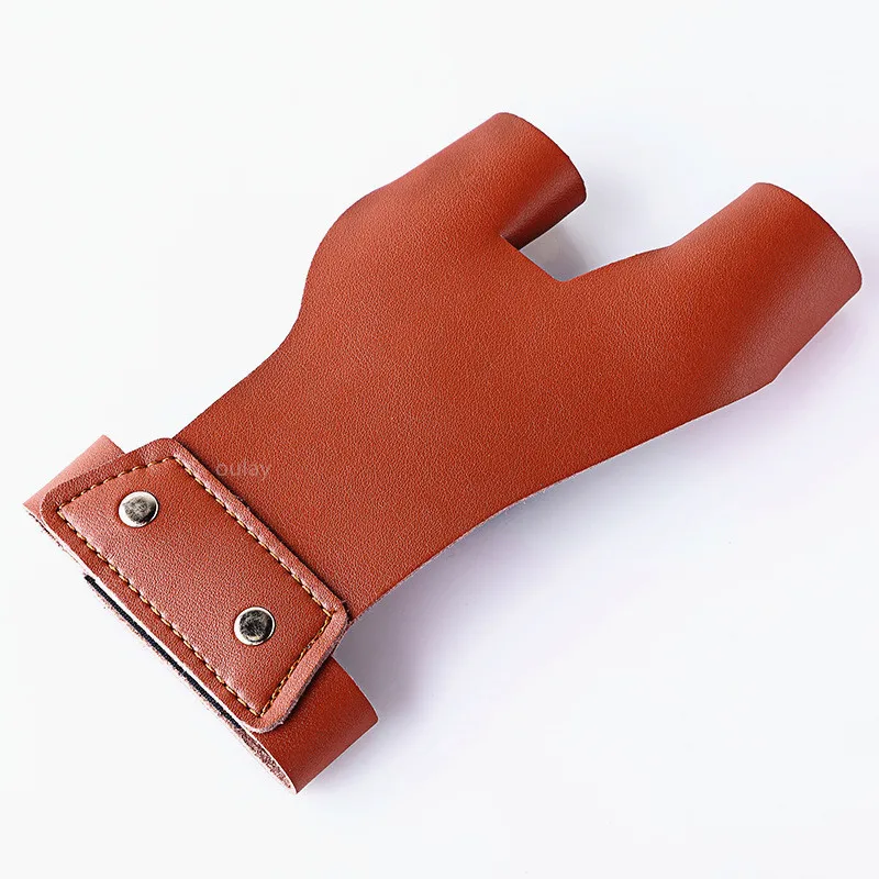 Hunting Leathers Hand Guard Holster Shooting Achery Traditional Fingers Guard  Gear 2 Finger Guard Leather Hunting left hand