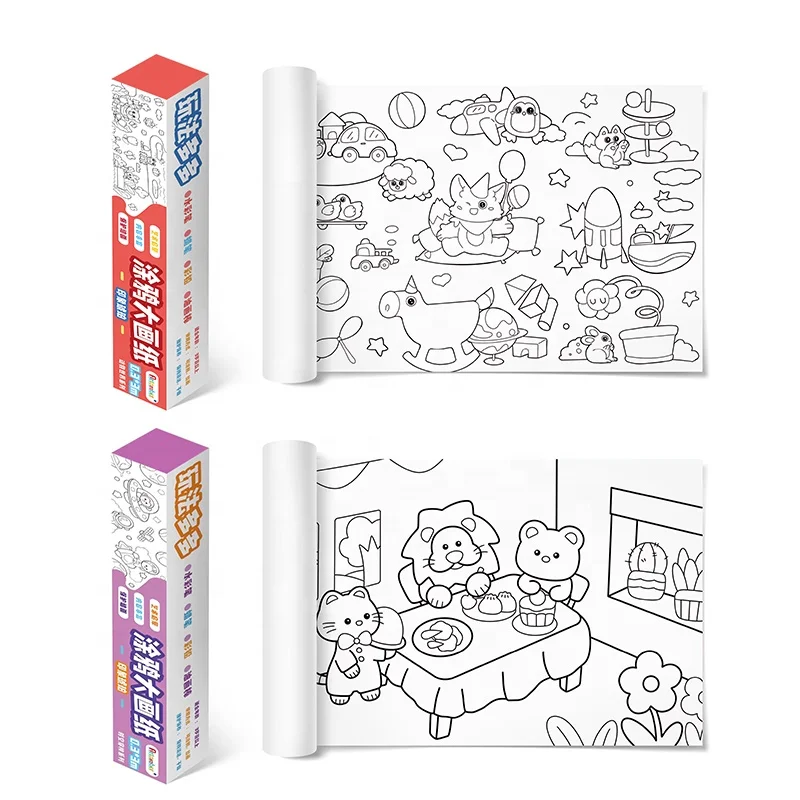 Rainbow Colorful Painting Drawing Paper Sticker Roll Coloring Poster Kids Drawing Roll for School Students