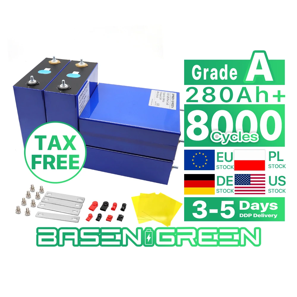 Nico zhang 3.2V 280Ah 230Ah Lifepo4 8000 Cycle Basen Lifepo4 battery Cell  EU Warehouse Shipment DDP delivery Free shipping  EU