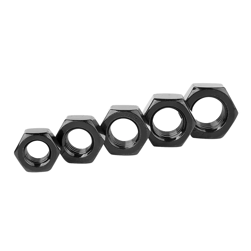 M10 M12 M14 Grade 4.8 8.8 10.9 12.9 Gal Carbon Steel Black Oxide Black Powder Coating Hex Hexagon Head Heavy Thin Nut DIN934