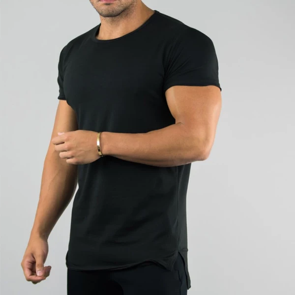  Мужская футболка Maxgarment с круглым вырезом самоклеящаяся плоская для фитнеса Боковым Разрезом высокого качества