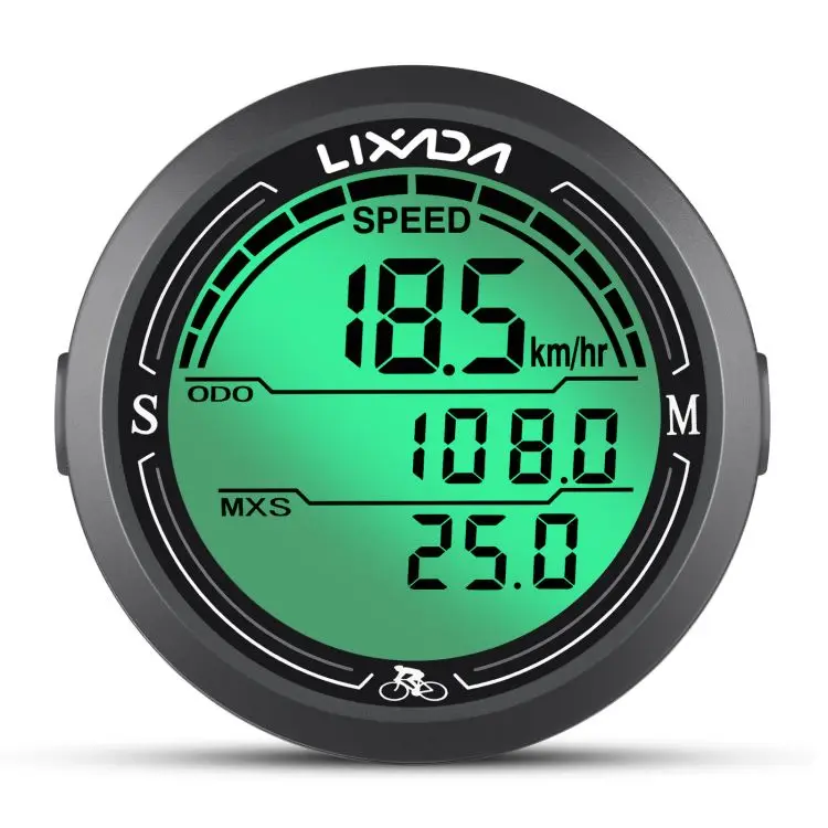 Wired Bike Speedometer Waterproof Round Shaped Bike Computer Backlight Screen Cycle Odometer