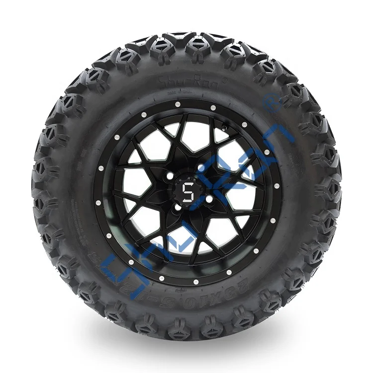 12 inch 23x10.5-12 Aluminum  Electric Golf Cart Wheels and Tires Combo Club Car Ymaha  Ezgo Off Road tires/All terrain tires