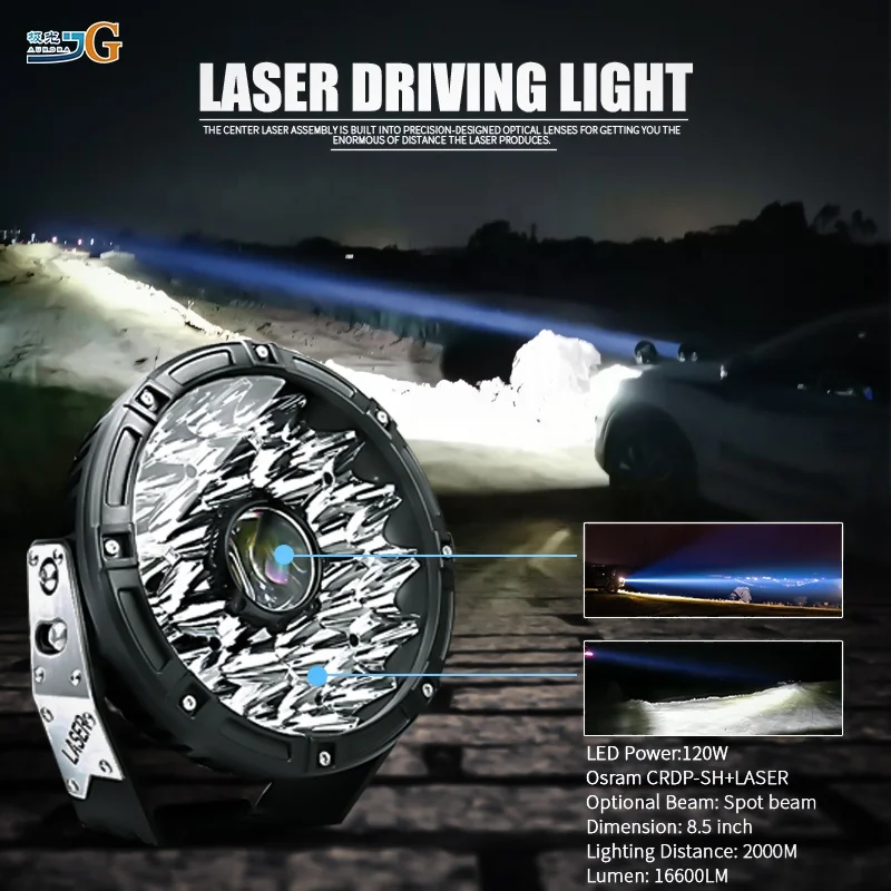  Автомобильные круглые противотуманные фары Aurora high lumen 2000m heay duty 2 шт. 6500k белые 8 5 дюйма 120 Вт лазерные дальнего